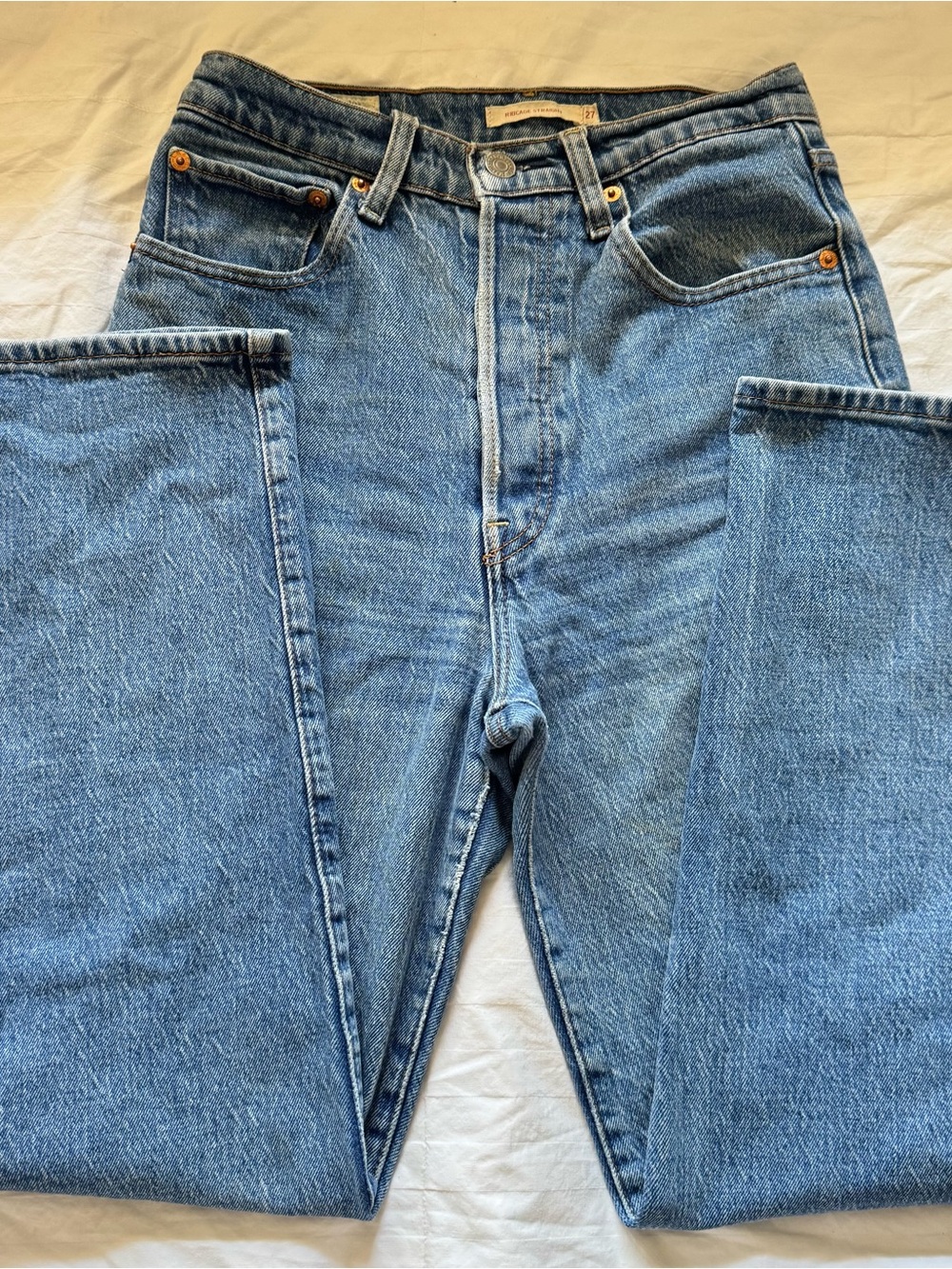 Women’s Levi's ribcage straight blue jeans size 27 button fly